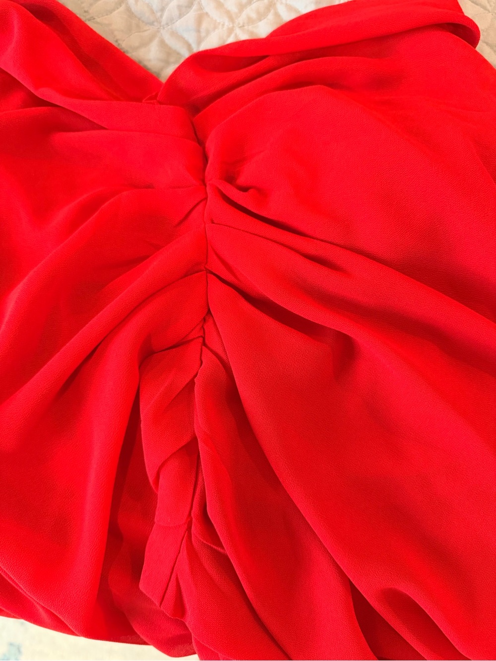 Commense Red Off-Shoulder Draped Blouse - Picture 7 of 9